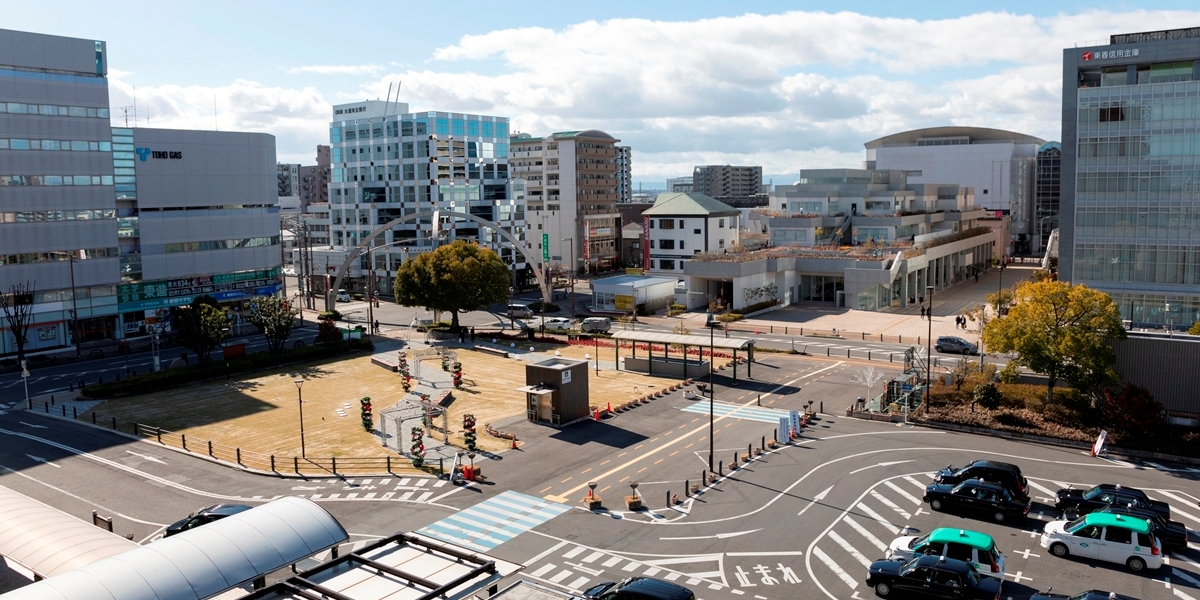 小牧駅周辺の街並み